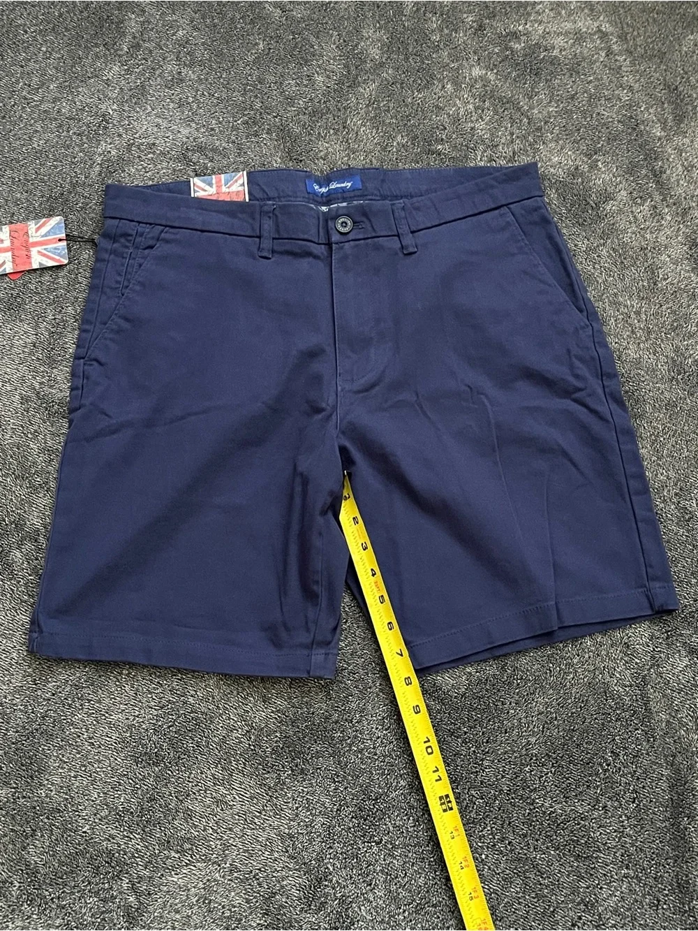 NWT English Laundry Men's Navy Blue Flat Front Chino Shorts Stretch Size 34
